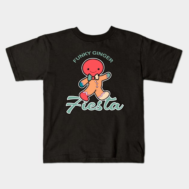 Funky Ginger Bread Man Kids T-Shirt by sanantaretro